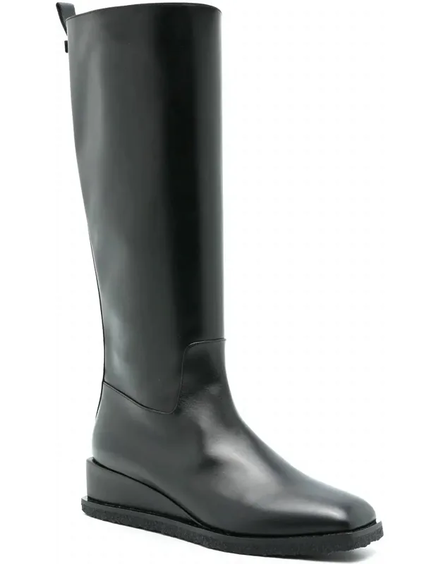 Wayde Leather Wedge Boots