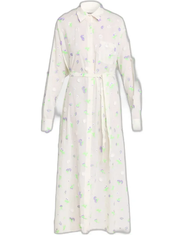 Embroidered Maxi Shirtdress