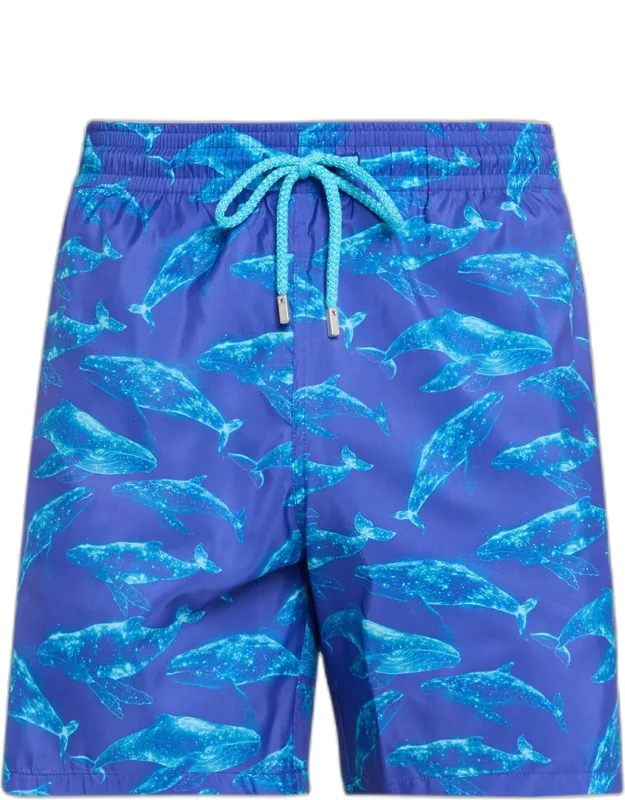 Sparkling Whales Nylon Swim Trunks