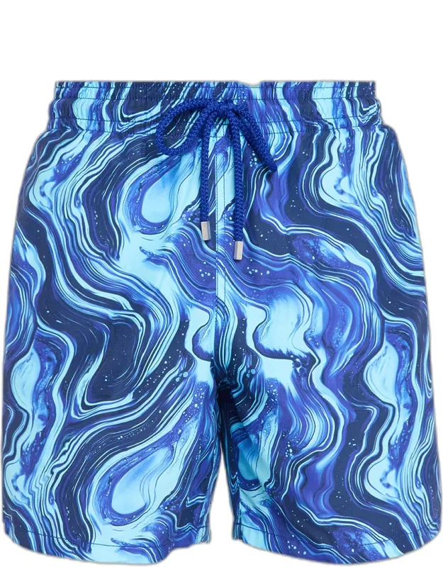 Marbled Nylon Swim Trunks