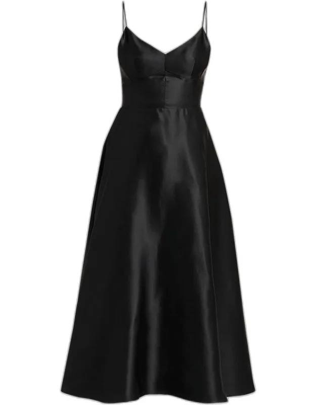 Sleeveless Silk Organza Midi Dress