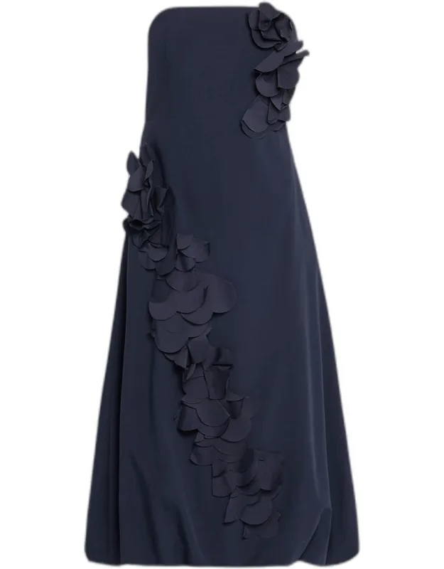 Floral Bubble-hem Midi Dress