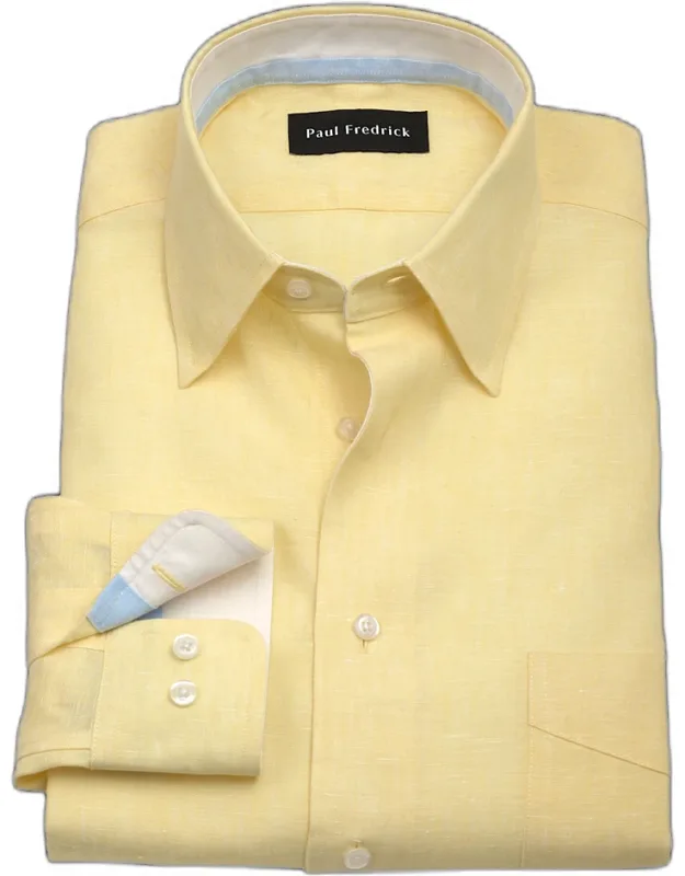 Non-iron Linen Dress Shirt With Contrast Trim