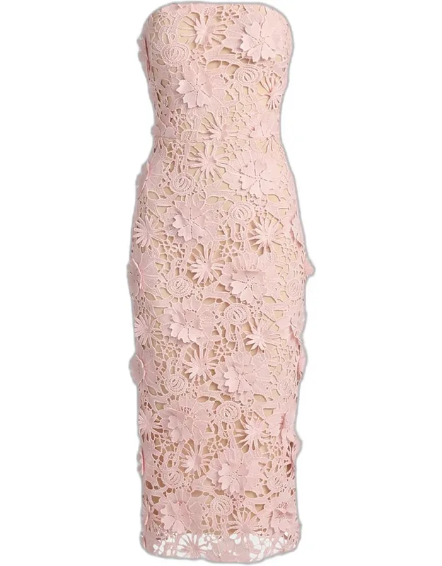 Floral Lace Midi Sheath Dress