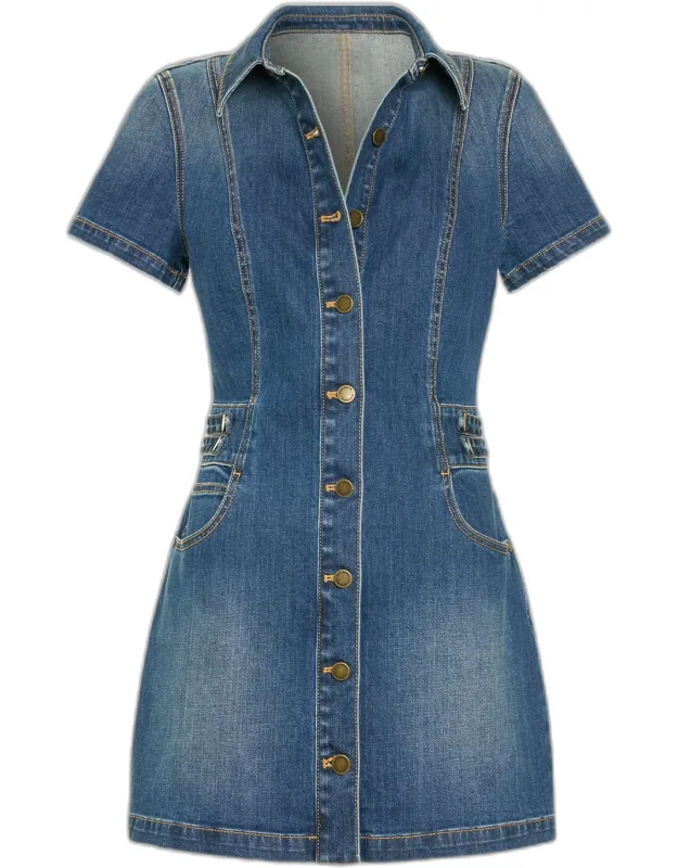Denim Mini Shirtdress