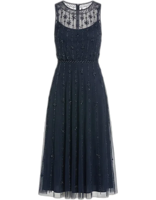 Crystal-embellished Tulle Midi Dress