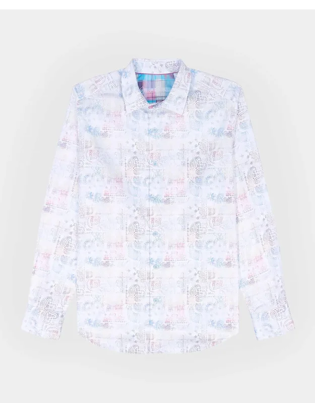 Vista Paisley-plaid Stretch Sport Shirt