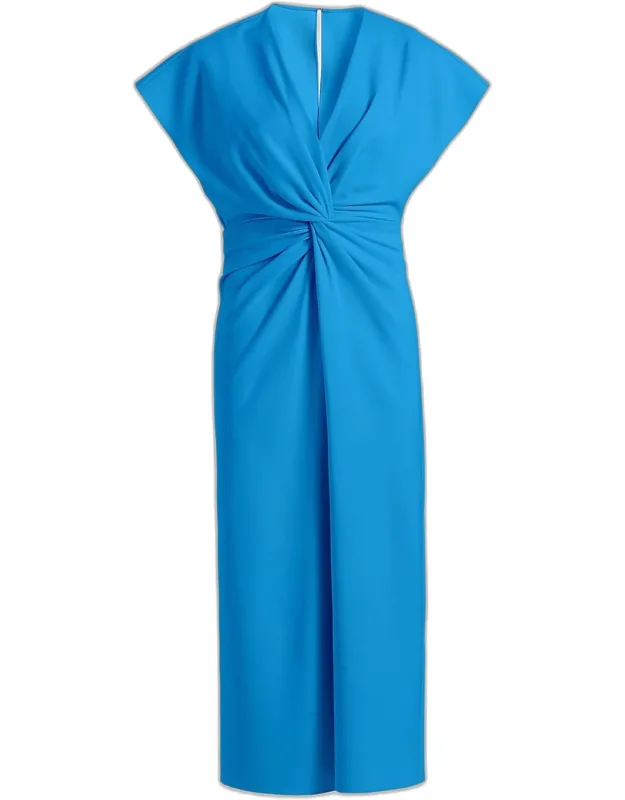 Twist-front Midi Dress