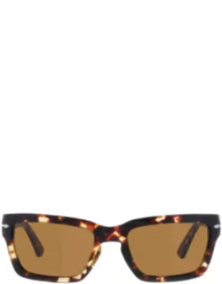 _persol Brown Rectangular Sunglasses Po3363s 55 Mm Lens Width, 100% Uv Protection_