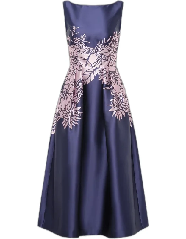Satin Tea-length Dress