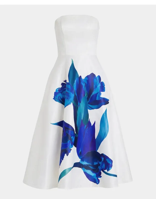 Floral-print Satin Midi Dress