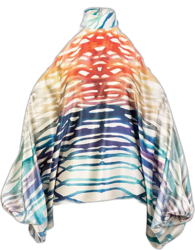Safira Silk Cold-shoulder Blouse