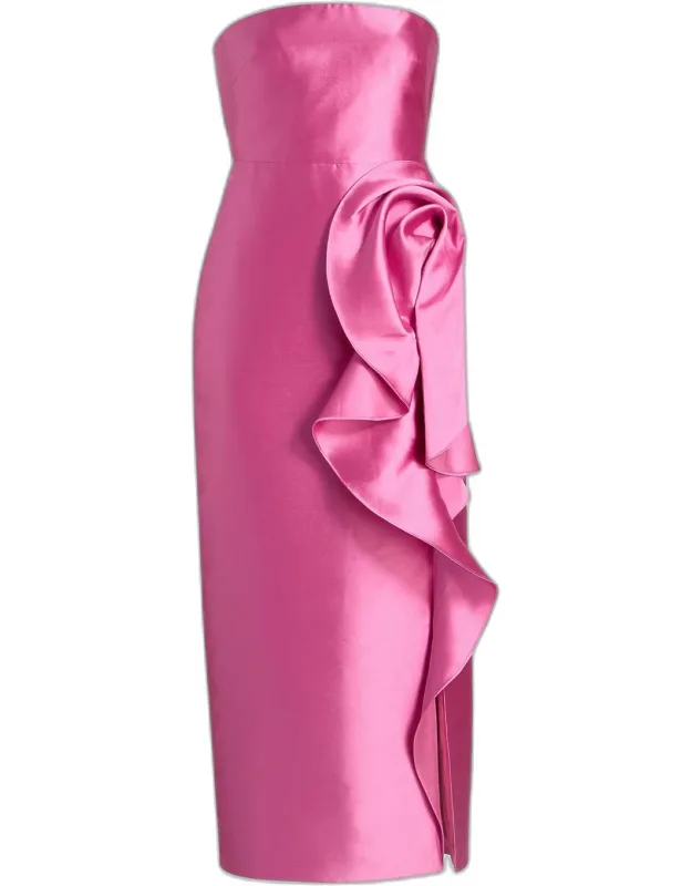 Sculptural Drape Cocktail Dress