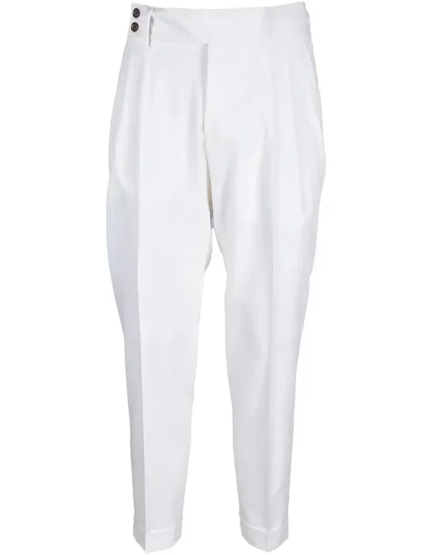 Tailored Trousers With Cropped Design And Subtle Pleating