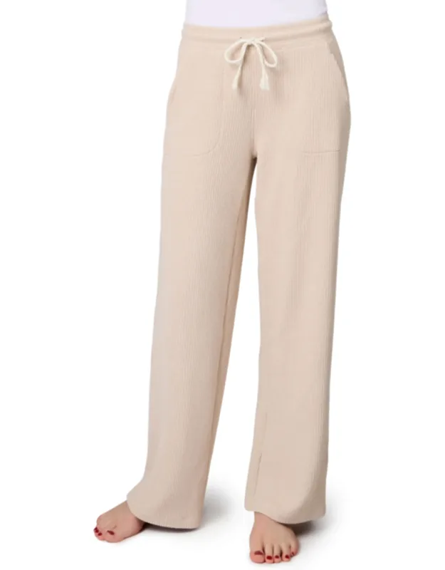 Ripple Knit Long Wide Leg Pants