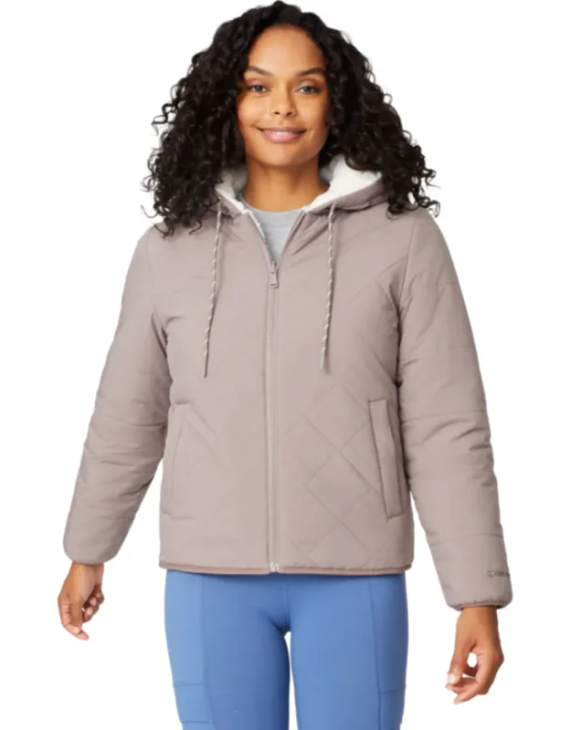 Free Country Hooded Cirrus Quilted Reversible Jacket With Repreve® Insulation And Reversible Design