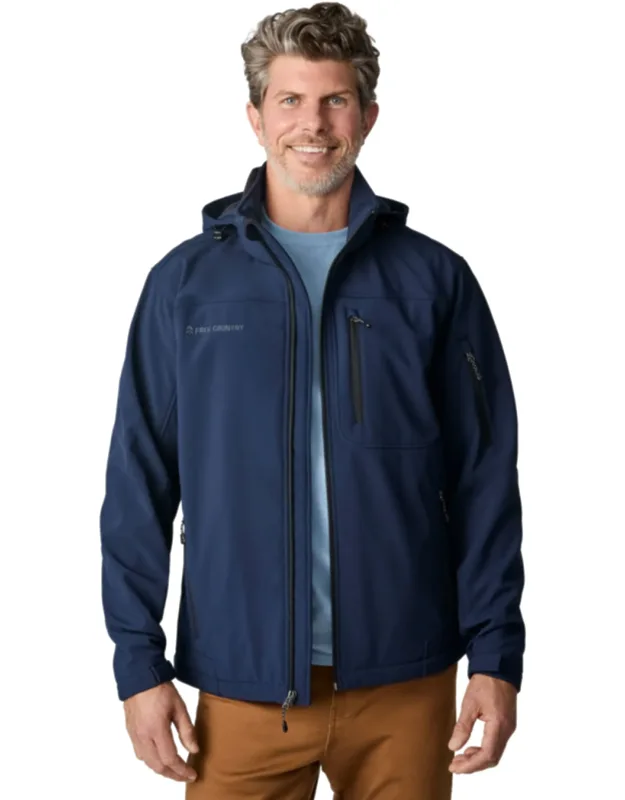 Free Country Odyssey Ii Flex Super Softshell Jacket With Detachable Hood And Adjustable Cuffs