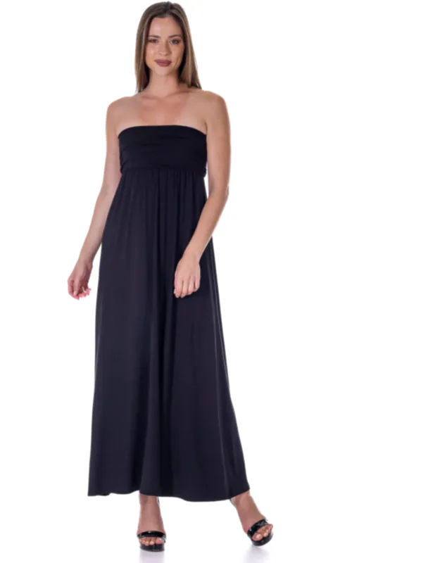 _maxi Dress With Fitted Empire Waist And Flowing Skirt_