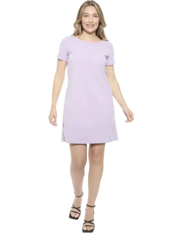 Short Sleeve Round Neck Mini Shift Dress