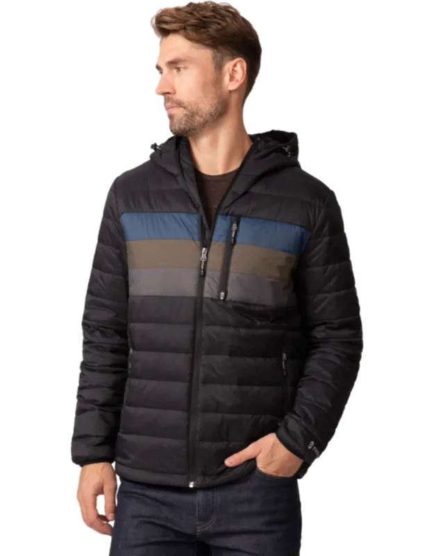 Tri-color Hooded Puffer Jacket