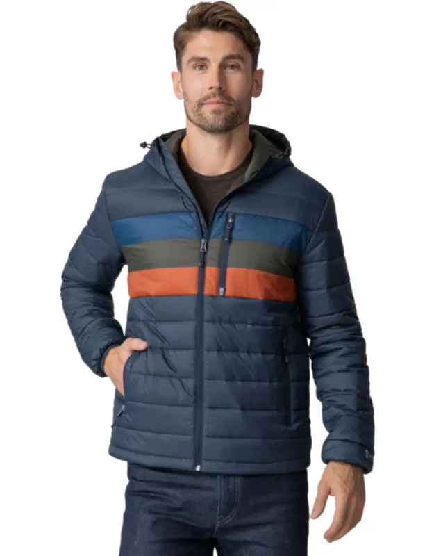Tri-color Hooded Puffer Jacket