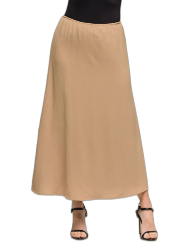 _maxi Skirt With Flowing Silhouette And Built-in Slip Lining_