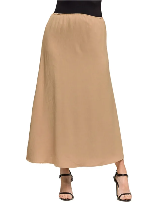 A Line Maxi Skirt With Elastic Waist And Lightweight Fabric