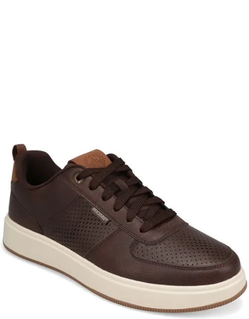 _dockers Overtime Laser Casual Lace Up Sneaker With Synthetic Leather Uppers And Shock-absorbing Footbed_
