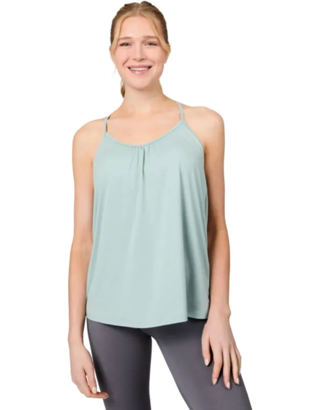 Microtech Chill B Cool V-neck Cami Top With Built-in Bra