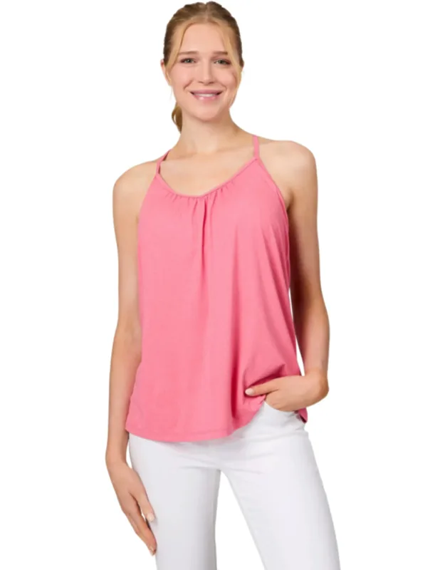 Microtech Chill B Cool V-neck Cami Top With Built-in Bra