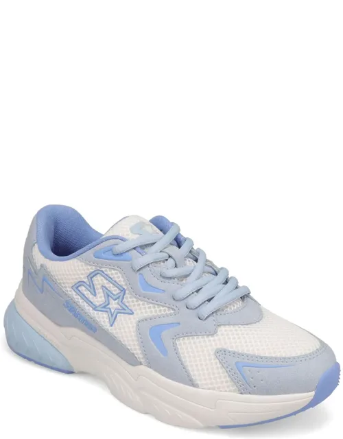 Star Light Synthetic Leather And Mesh Sneaker With Breathable Mesh And Shock-absorbing Eva Footbed