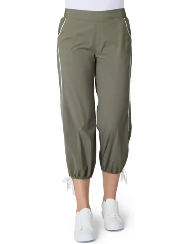 Free Country Go Anywhere Crop Pants With Adjustable Drawcord And Water-repellent Fabric
