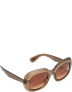 Jesson Round Semi-transparent Acetate Sunglasses
