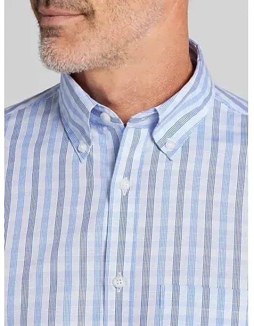 Modern Fit Plaid Woven Button-up Shirt