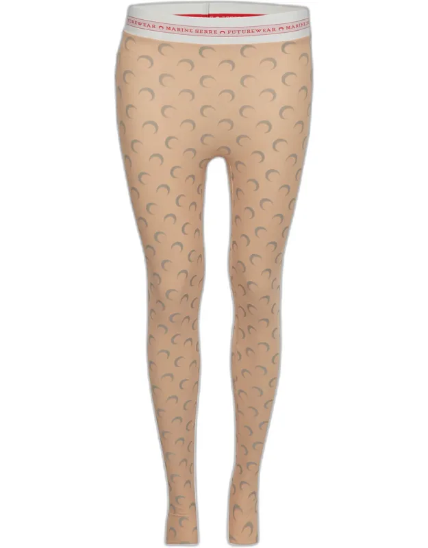 Crescent Moon Print Technical Jersey Stirrup Leggings