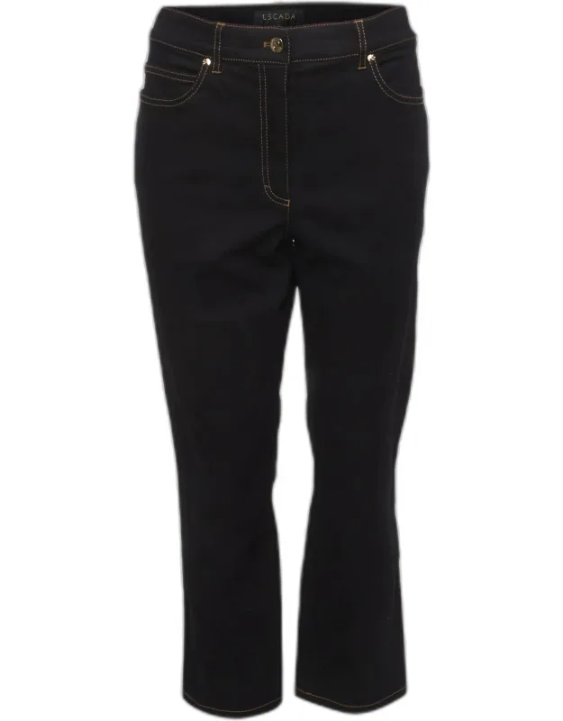 Dark Blue Stretch Denim Straight Fit Jeans L/waist 35"