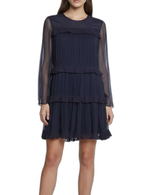 Chiffon Ruffle Mini Dress