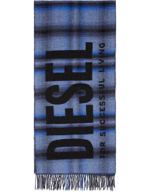 Wool-blend Check Pattern Scarf