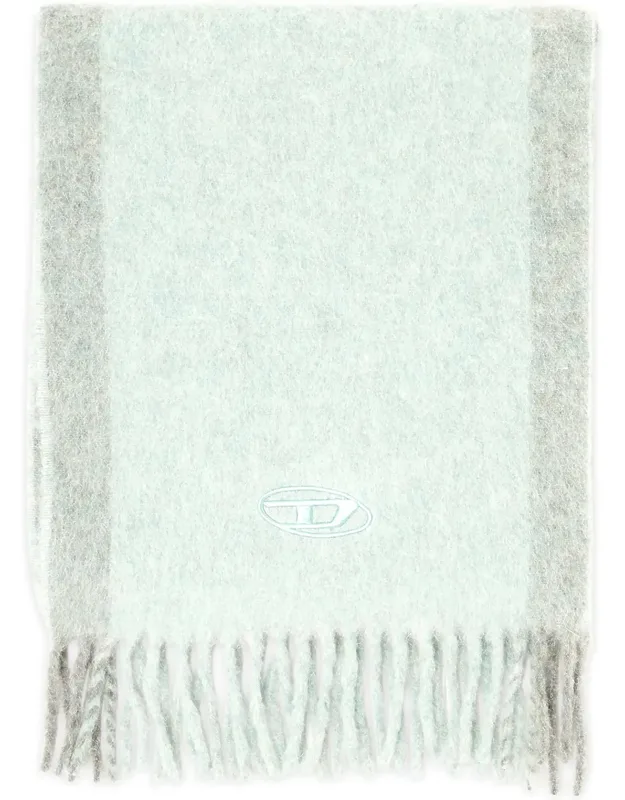 Wool-blend Scarf With Contrast Stripes