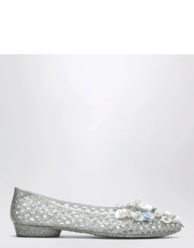 Hibiscus Ballet Flats With Beaded Flowers