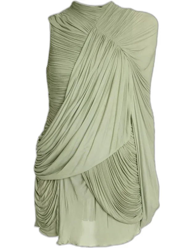 One-shoulder Draped Mini Dress