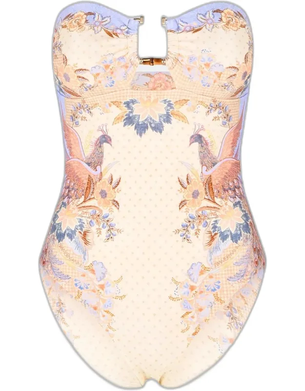 One-piece Swimsuit With 'indra' Bamboo Finish