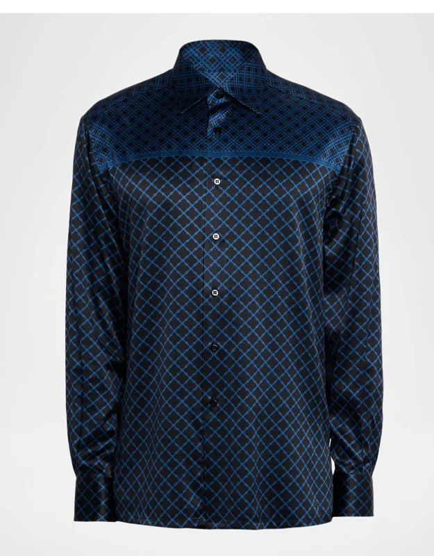 Multi-geometric Silk-elastane Sport Shirt