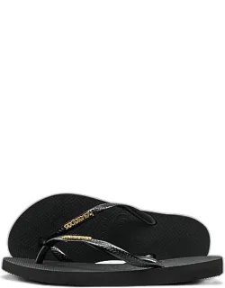 Slim Metallic Logo Flip-flops