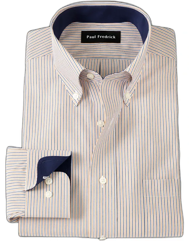 Non-iron Cotton Stripe Dress Shirt