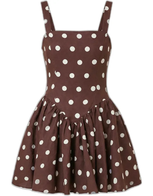 Polka Dot Flounce Mini Dress