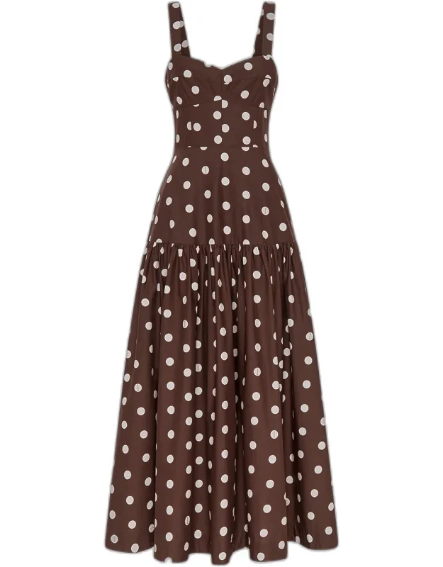 Flounce Sweetheart Midi Dress