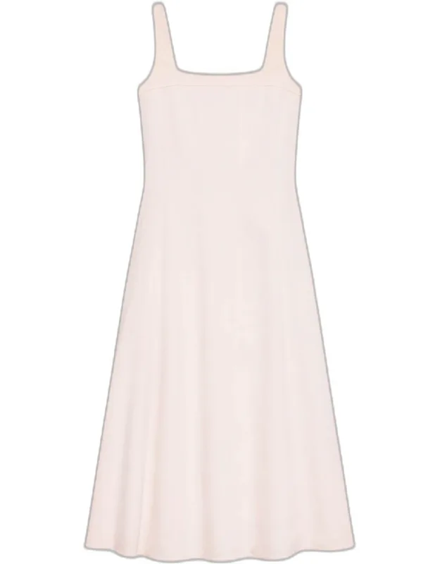 Sleeveless Square-neck Seamed Midi Dress