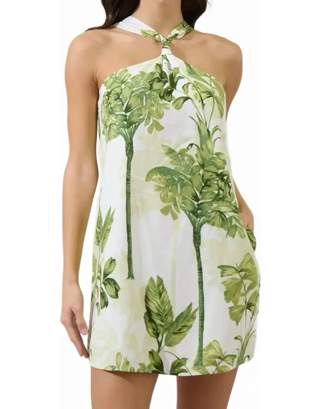 Palms Tropical Halter Mini Dress
