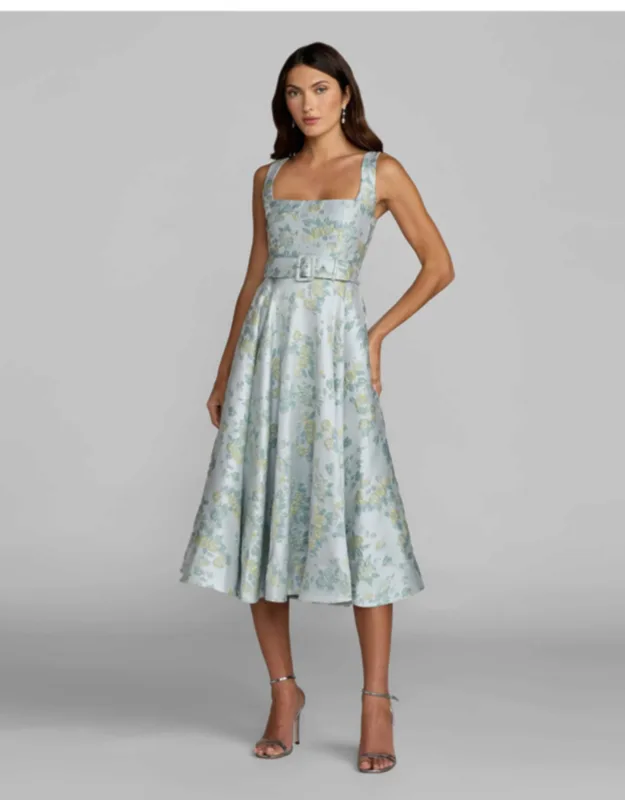 Sleeveless Belted A-line Midi Dress